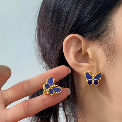 ¡®Veyra Jewelry¡¯ Sweet Alhambra Butterfly Earstuds, Blue Chalcedony