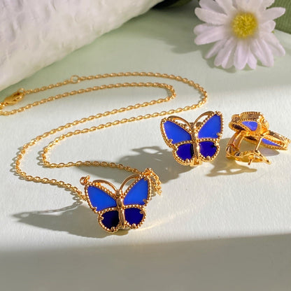 ¡®Veyra Jewelry¡¯ Sweet Alhambra Butterfly Earstuds, Blue Chalcedony