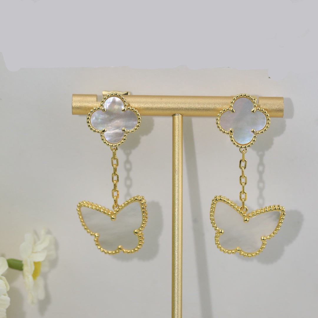 ¡®Veyra Jewelry¡¯CLOVER MEDIUM 1 MOTIFS CARNELIAN  DIAMOND earrings