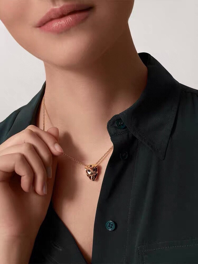 ¡®Veyra Jewelry¡¯Panthère de  Pendant Necklace, Panther‑Head Motif, Emerald Eyes,