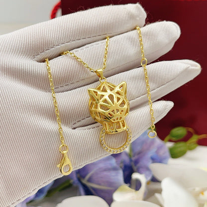 ¡®Veyra Jewelry¡¯Openwork Panther‑Head Doorknocker Necklace