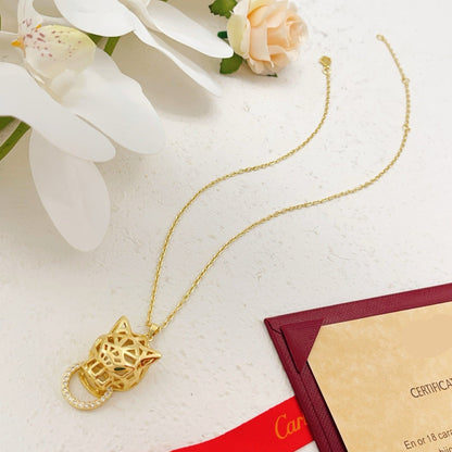 ¡®Veyra Jewelry¡¯Openwork Panther‑Head Doorknocker Necklace
