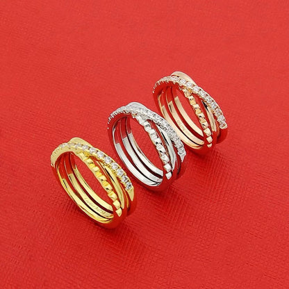 ¡®Veyra Jewelry¡¯Interlocking Three‑Band Half‑Diamond Ring