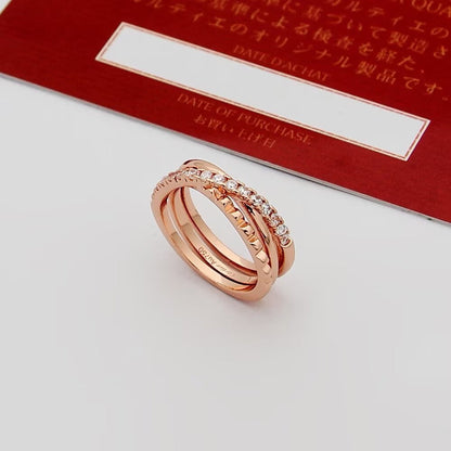 ¡®Veyra Jewelry¡¯Interlocking Three‑Band Half‑Diamond Ring