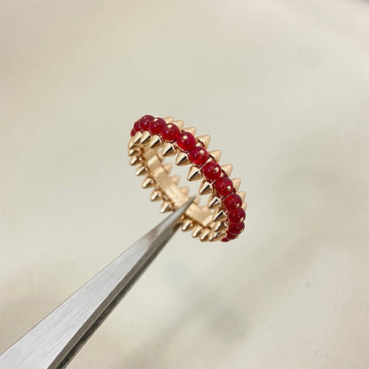 [Veyra Jewelry]CLASH ELEGANT ROSE GOLD RING FEATURING NATURAL AGATE