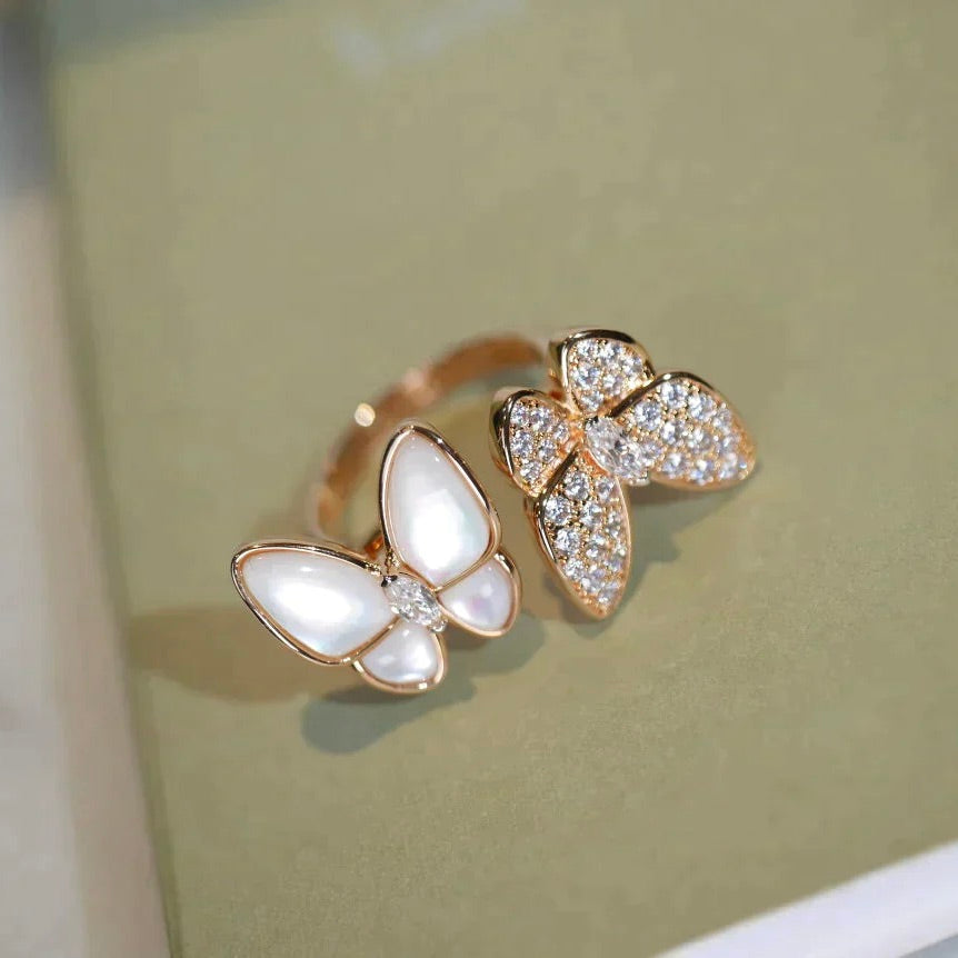 ¡®Veyra Jewelry¡¯TWIN BUTTERFLY DIAMOND MOP RING