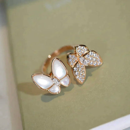 ¡®Veyra Jewelry¡¯TWIN BUTTERFLY DIAMOND MOP RING