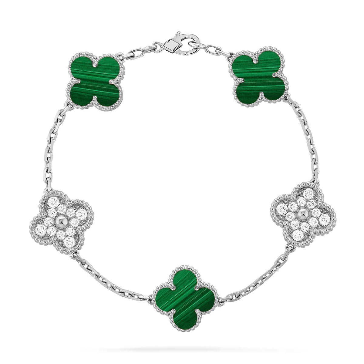 [Veyra Jewelry]New  CLOVER 5 MOTIF MALACHITE BRACELET COLLECTION