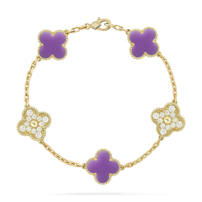 [Veyra Jewelry]New CLOVER 5 MOTIF LIGHT PURPLE BRACELET COLLECTION