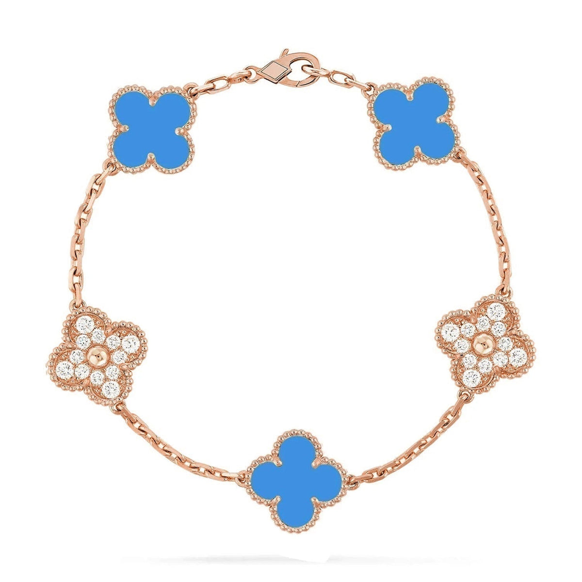 [Veyra Jewelry]New CLOVER 5 MOTIF BLUE AGATE BRACELET COLLECTION