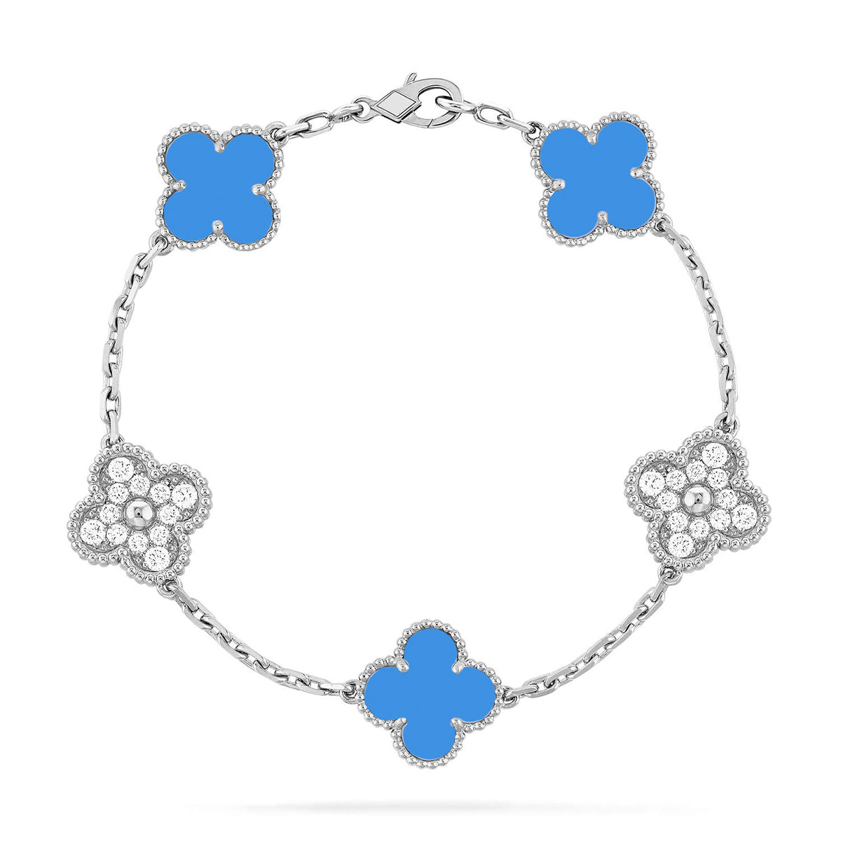 [Veyra Jewelry]New CLOVER 5 MOTIF BLUE AGATE BRACELET COLLECTION