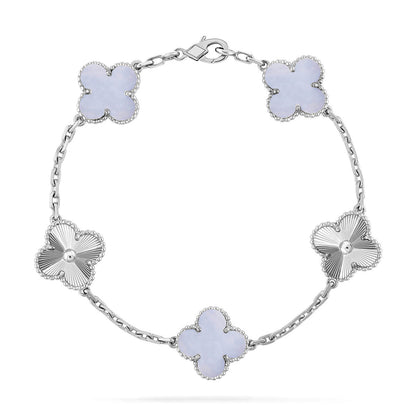 [Veyra Jewelry]New  CLOVER 5 MOTIF PURPLE CHALCEDONY BRACELET COLLECTION
