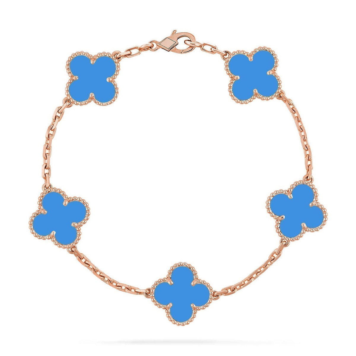 [Veyra Jewelry]New CLOVER 5 MOTIF BLUE AGATE BRACELET COLLECTION
