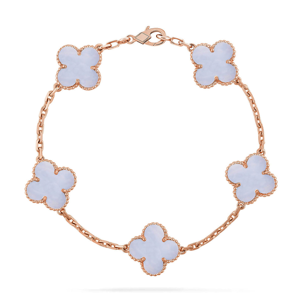 [Veyra Jewelry]New  CLOVER 5 MOTIF PURPLE CHALCEDONY BRACELET COLLECTION