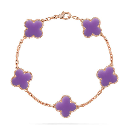 [Veyra Jewelry]New CLOVER 5 MOTIF LIGHT PURPLE BRACELET COLLECTION