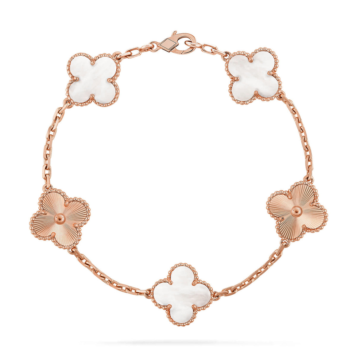 [Veyra Jewelry]New CLOVER WHITE PEARL MOP 5 MOTIF BRACELET COLLECTION