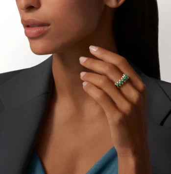 [Veyra Jewelry]CLASH ELEGANT ROSE GOLD RING FEATURING NATURAL AGATE
