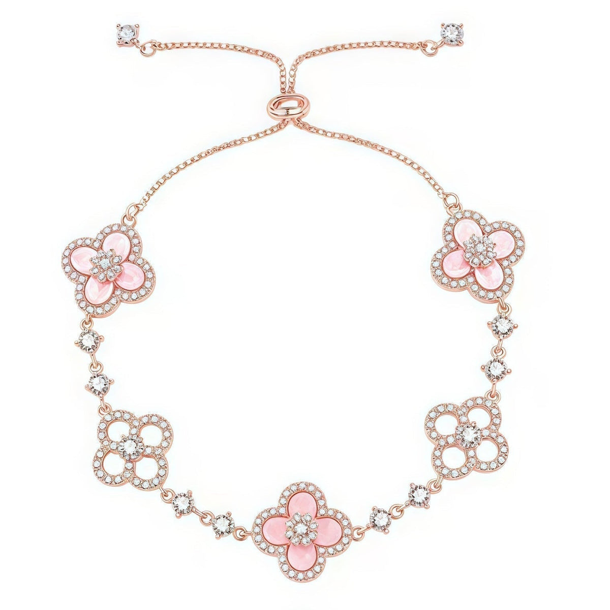 ¡®Veyra Jewelry¡¯CLOVER 5 MOTIF PINK BLUE RED WHITE BRACELET