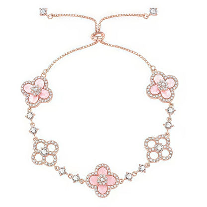 ¡®Veyra Jewelry¡¯CLOVER 5 MOTIF PINK BLUE RED WHITE BRACELET