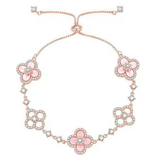 ¡®Veyra Jewelry¡¯CLOVER 5 MOTIF PINK BLUE RED WHITE BRACELET