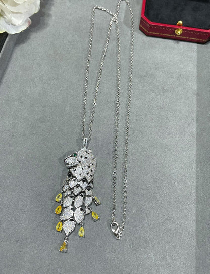 ¡®Veyra Jewelry¡ High Jewelry Pave Panther Tassel Necklace