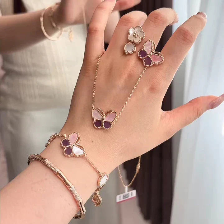 [Veyra Jewelry]26 NEW CLOVER LUCKY LIGHT PURPLE SET