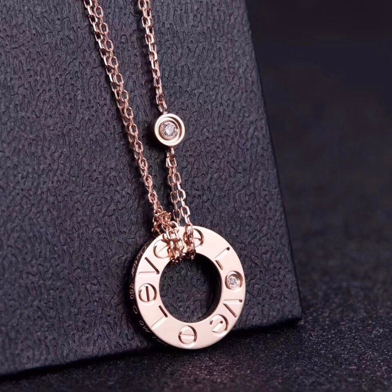¡®Veyra Jewelry¡¯LOVE NECKLACE 16MM 2 DIAMONDS