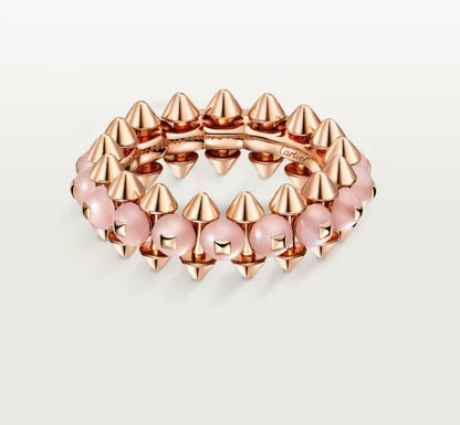 [Veyra Jewelry]CLASH ELEGANT ROSE GOLD RING FEATURING NATURAL AGATE