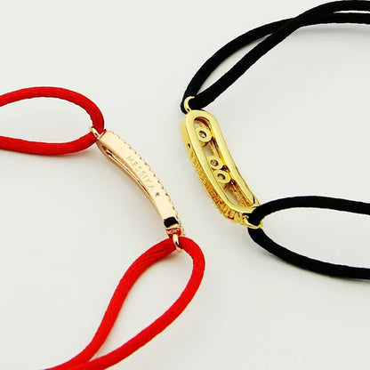 [Veyra Jewelry]Care(Medium-3.5mm) pink cord pavé bracelet