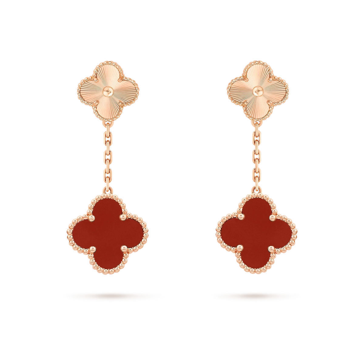 ¡®Veyra Jewelry¡¯CLOVER 2 MOTIF  LASER CARNELIAN EARRINGS