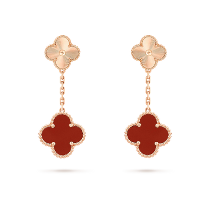¡®Veyra Jewelry¡¯CLOVER 2 MOTIF  LASER CARNELIAN EARRINGS