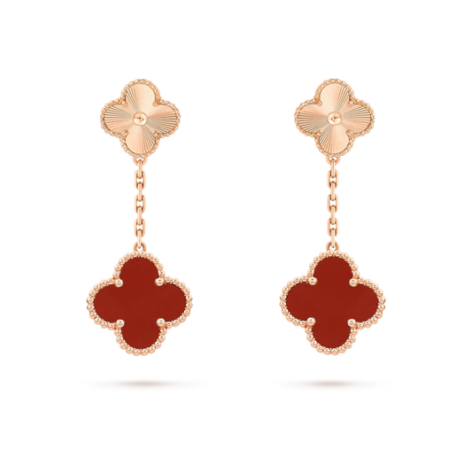 ¡®Veyra Jewelry¡¯CLOVER 2 MOTIF  LASER CARNELIAN EARRINGS