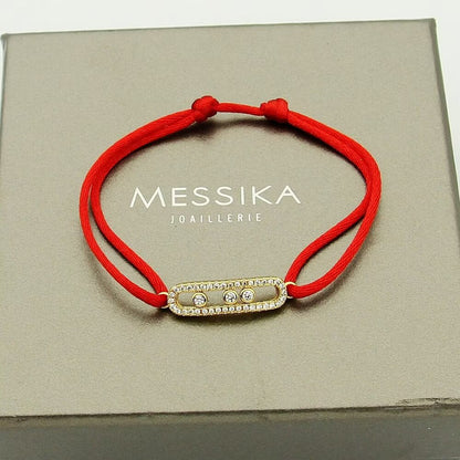 [Veyra Jewelry]Care(Medium-3.5mm) pink cord pavé bracelet