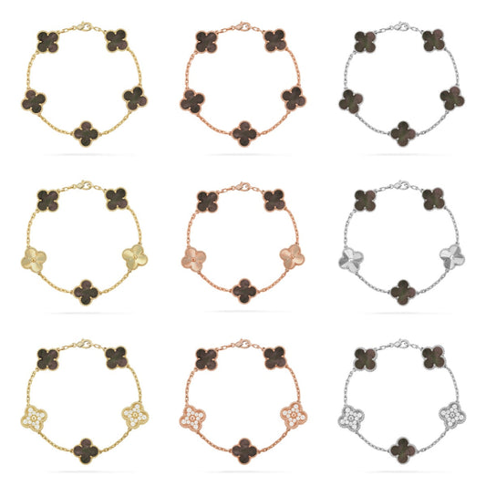 [Veyra Jewelry]New CLOVER 5 MOTIF GRAY MOP BRACELET COLLECTION