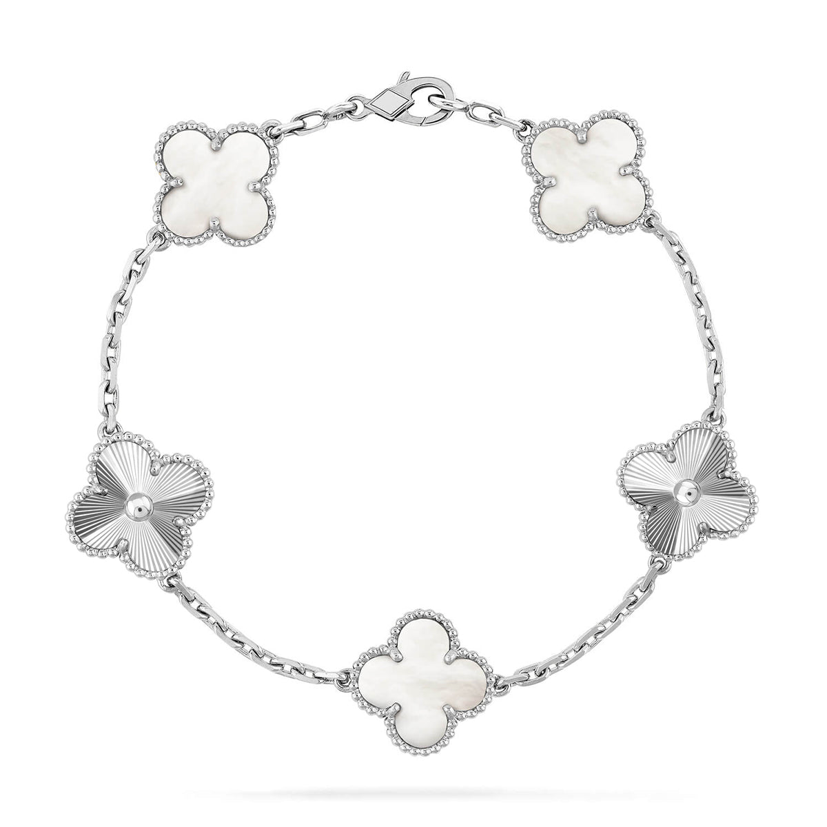 [Veyra Jewelry]New CLOVER WHITE PEARL MOP 5 MOTIF BRACELET COLLECTION