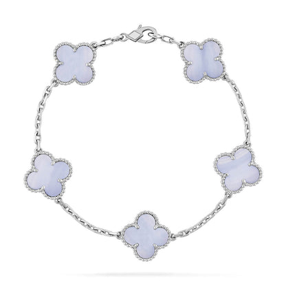 [Veyra Jewelry]New  CLOVER 5 MOTIF PURPLE CHALCEDONY BRACELET COLLECTION