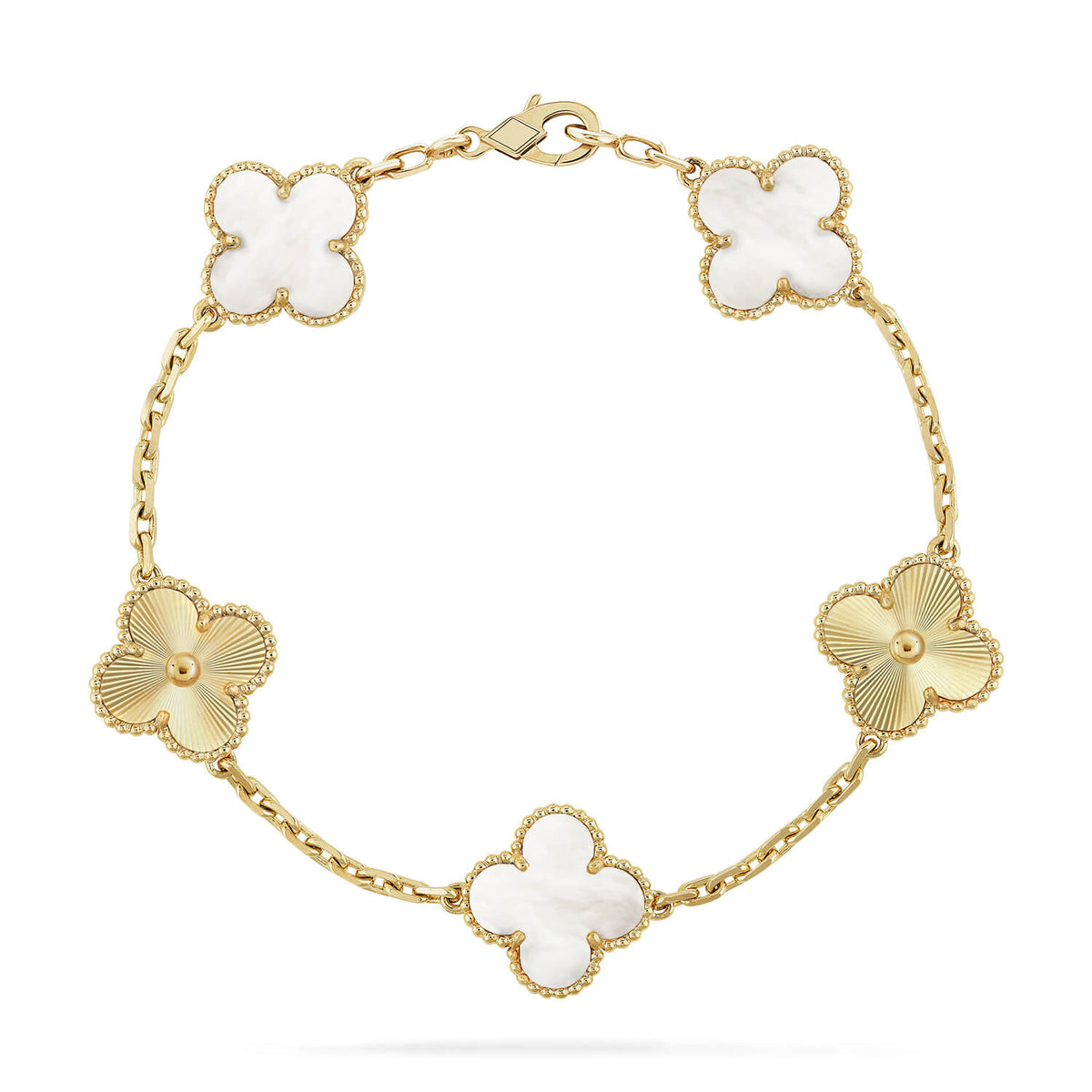 [Veyra Jewelry]New CLOVER WHITE PEARL MOP 5 MOTIF BRACELET COLLECTION