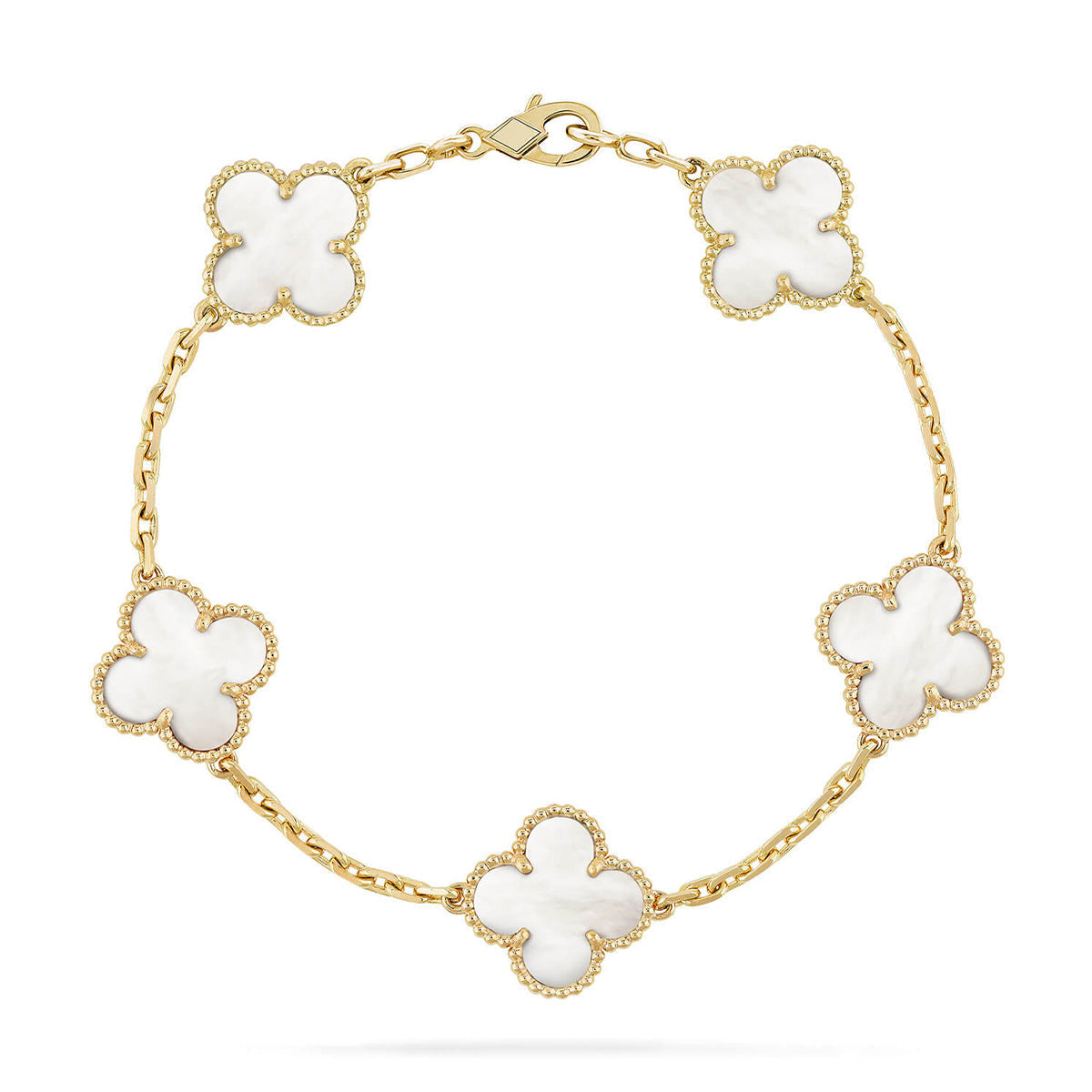 [Veyra Jewelry]New CLOVER WHITE PEARL MOP 5 MOTIF BRACELET COLLECTION