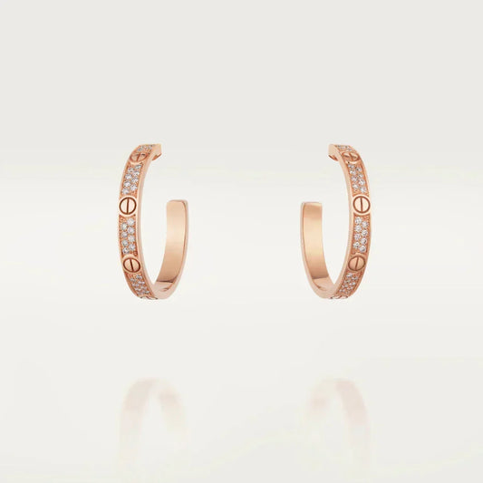 ¡®Veyra Jewelry¡¯LOVE DIAMOND PINK GOLD HOOP EARRINGS