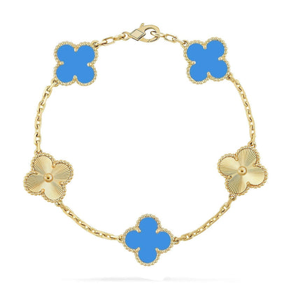 [Veyra Jewelry]New CLOVER 5 MOTIF BLUE AGATE BRACELET COLLECTION