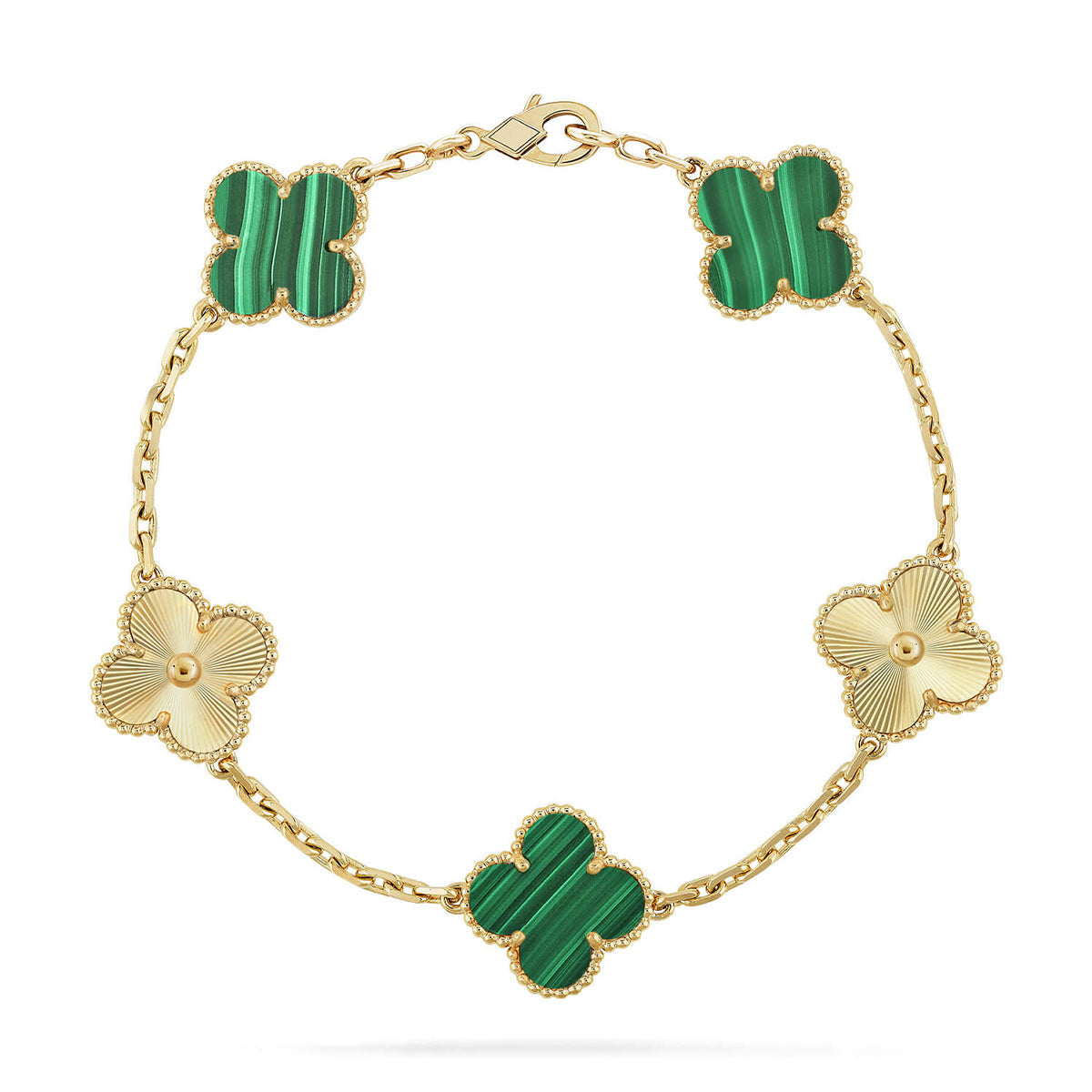 [Veyra Jewelry]New  CLOVER 5 MOTIF MALACHITE BRACELET COLLECTION