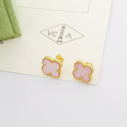 [Veyra Jewelry]Clover Mini Pink Earrings