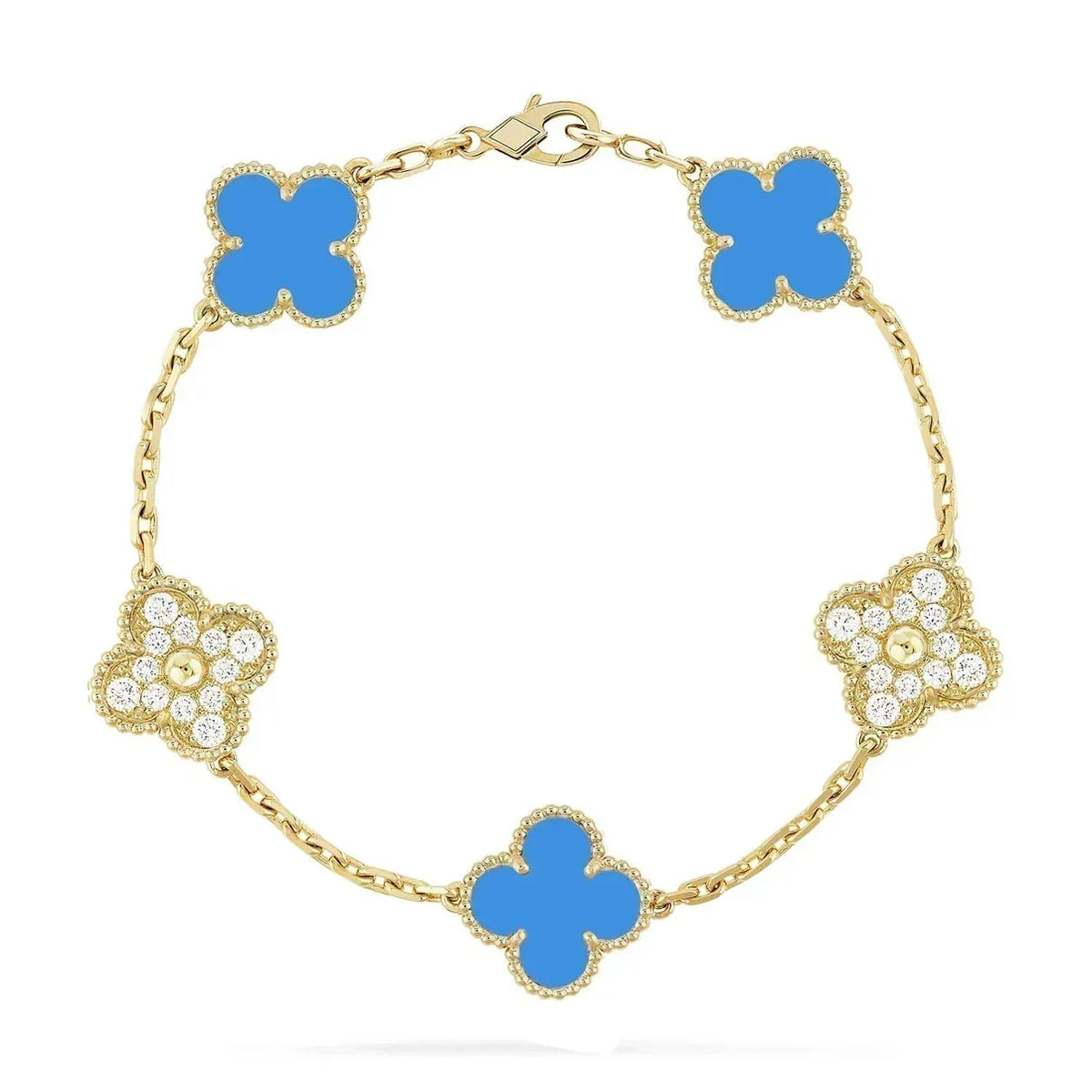 [Veyra Jewelry]New CLOVER 5 MOTIF BLUE AGATE BRACELET COLLECTION