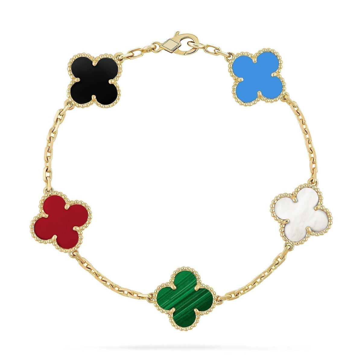[Veyra Jewelry]New CLOVER 5 MOTIFS MULTICOLOR BRACELET