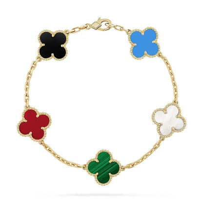 [Veyra Jewelry]New CLOVER 5 MOTIFS MULTICOLOR BRACELET