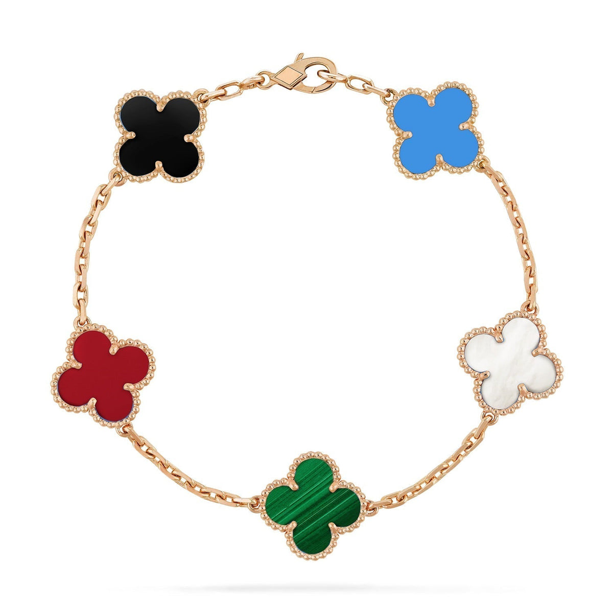 [Veyra Jewelry]New CLOVER 5 MOTIFS MULTICOLOR BRACELET