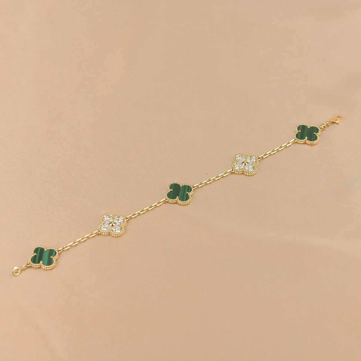 [Veyra Jewelry]New  CLOVER 5 MOTIF MALACHITE BRACELET COLLECTION