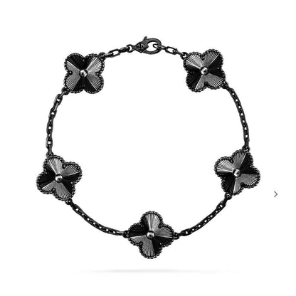 [Veyra Jewelry]New CLOVER 5 MOTIF BLACK BRACELET