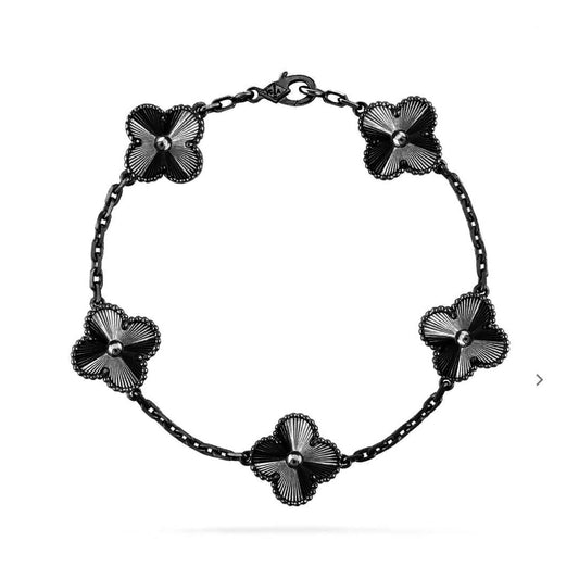 [Veyra Jewelry]New CLOVER 5 MOTIF BLACK BRACELET