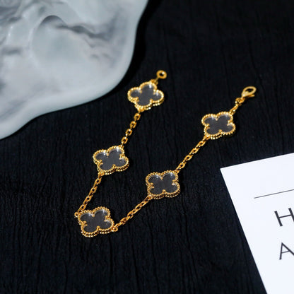 [Veyra Jewelry]New CLOVER 5 MOTIF ROCK CRYSTAL BRACELET
